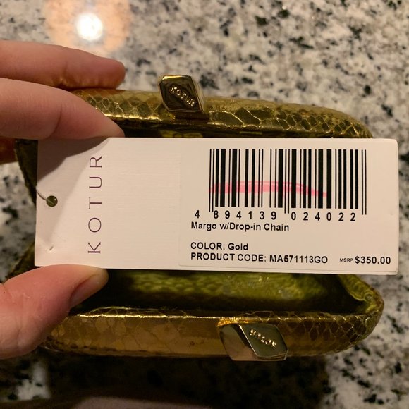 Kotur “Margot” Miniature Clutch in Gold Snakeskin NWT - MSRP: $350 - Picture 9 of 13
